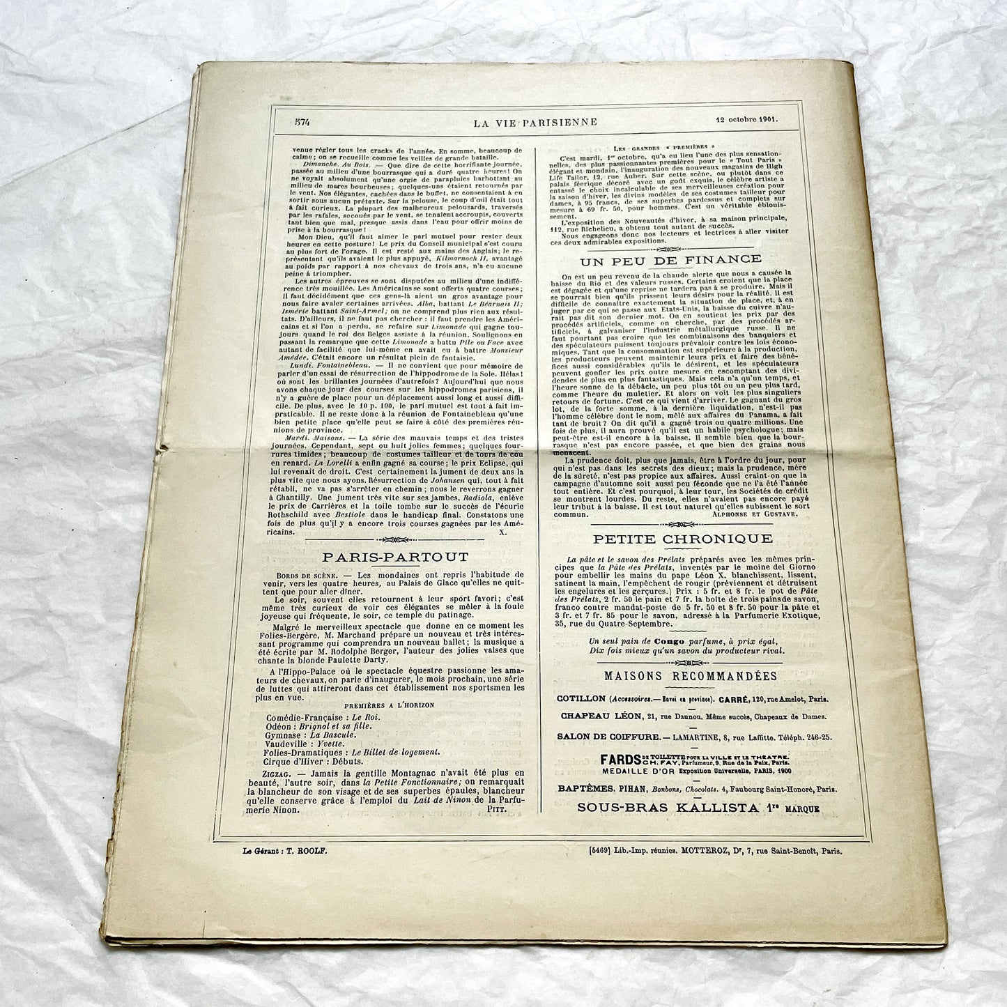 1900s - La Vie Parisienne French Illustrated Magazine - Belle Époque Satirical Journal - Paris Fashion & Art Review