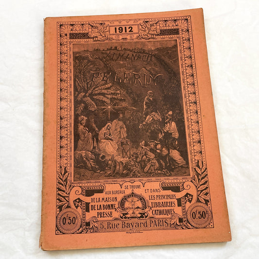 1910s - Vintage Catholic French Almanac 1912 - Beautifully Illustrated Religious Annual Book - Antique Christian Morality Tales