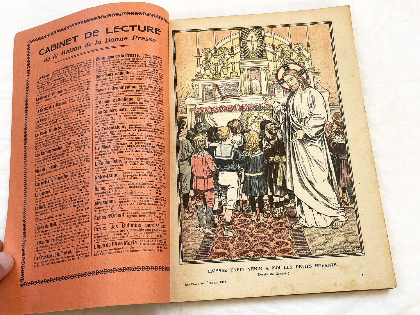 1910s - Vintage Catholic French Almanac 1912 - Beautifully Illustrated Religious Annual Book - Antique Christian Morality Tales