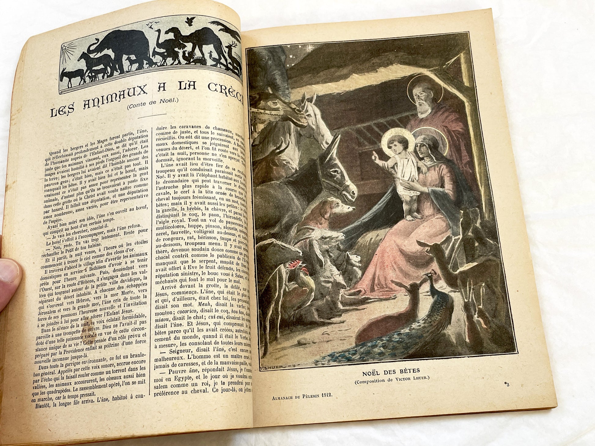 1910s - Vintage Catholic French Almanac 1912 - Beautifully Illustrated Religious Annual Book - Antique Christian Morality Tales