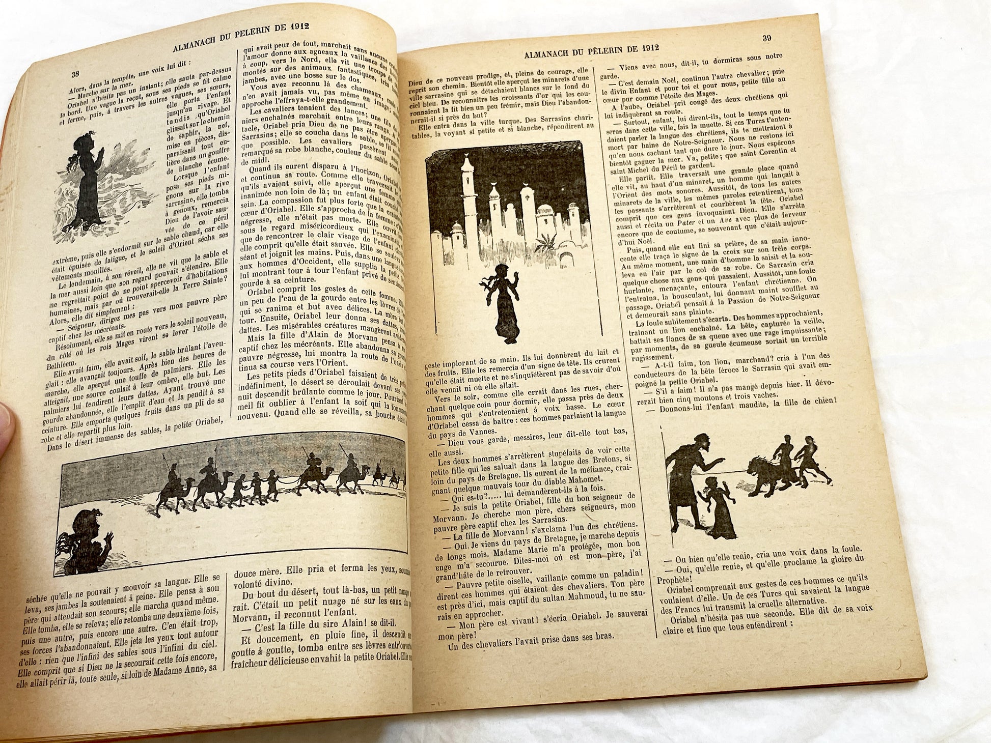 1910s - Vintage Catholic French Almanac 1912 - Beautifully Illustrated Religious Annual Book - Antique Christian Morality Tales