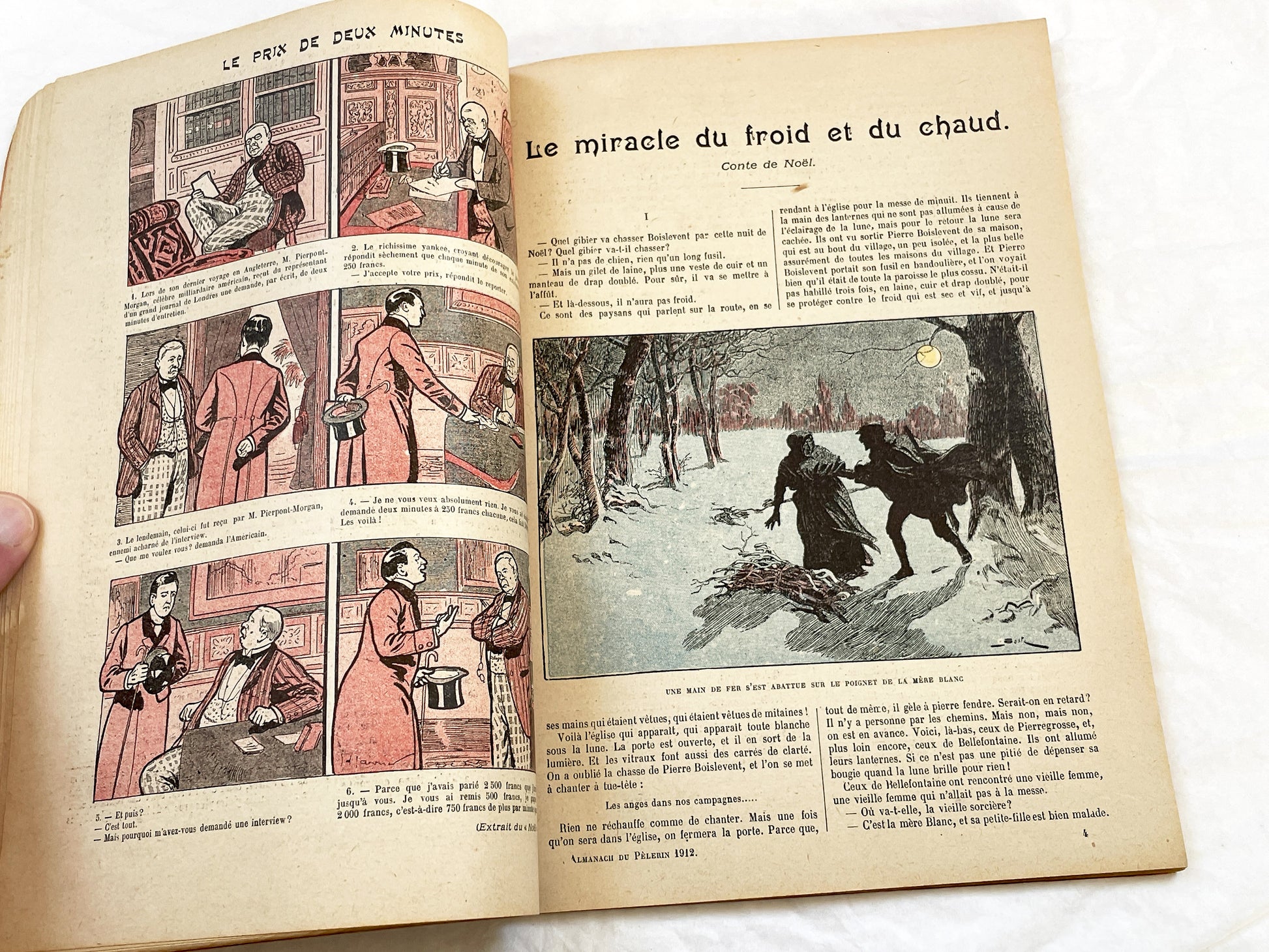 1910s - Vintage Catholic French Almanac 1912 - Beautifully Illustrated Religious Annual Book - Antique Christian Morality Tales
