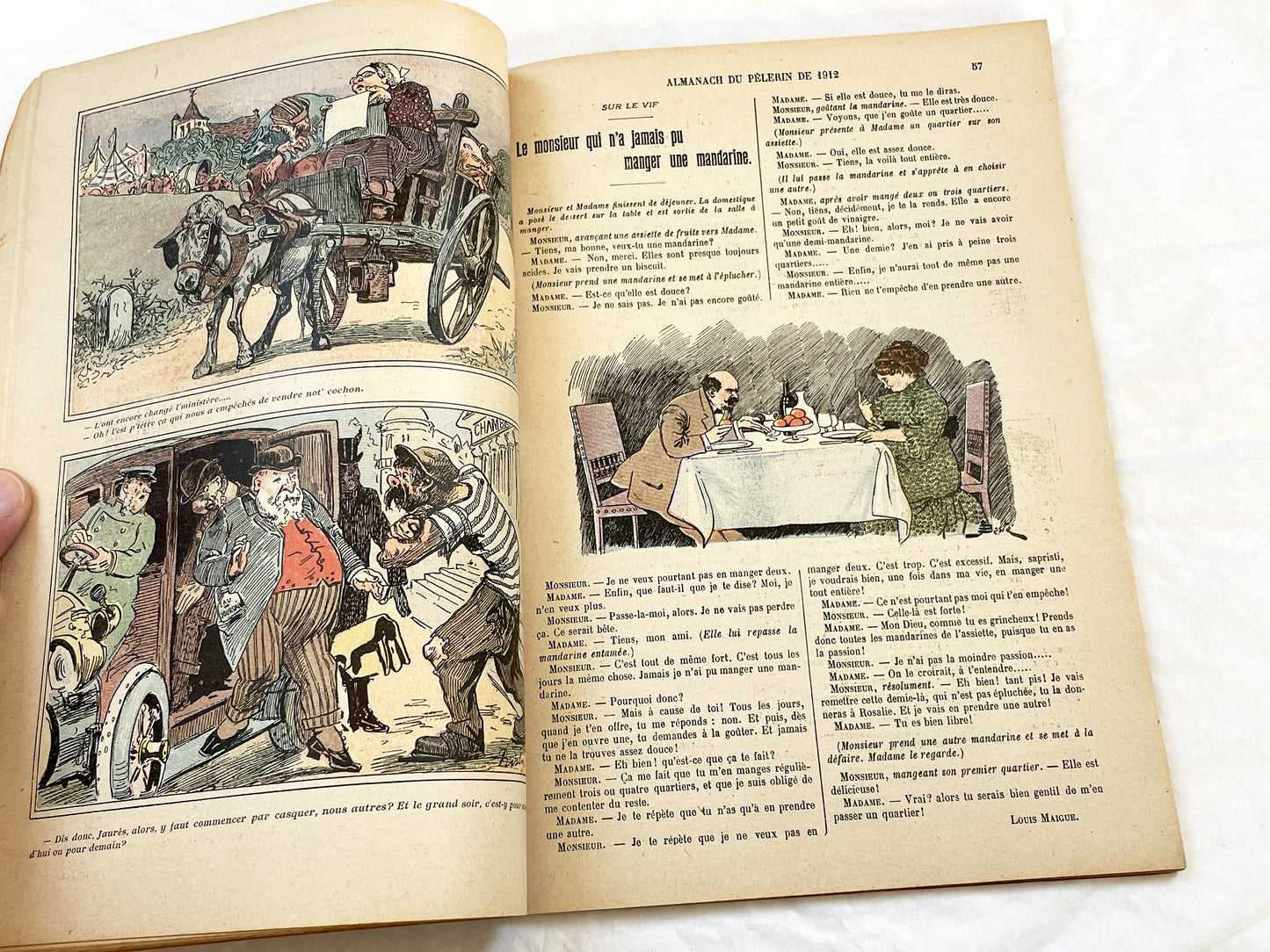 1910s - Vintage Catholic French Almanac 1912 - Beautifully Illustrated Religious Annual Book - Antique Christian Morality Tales