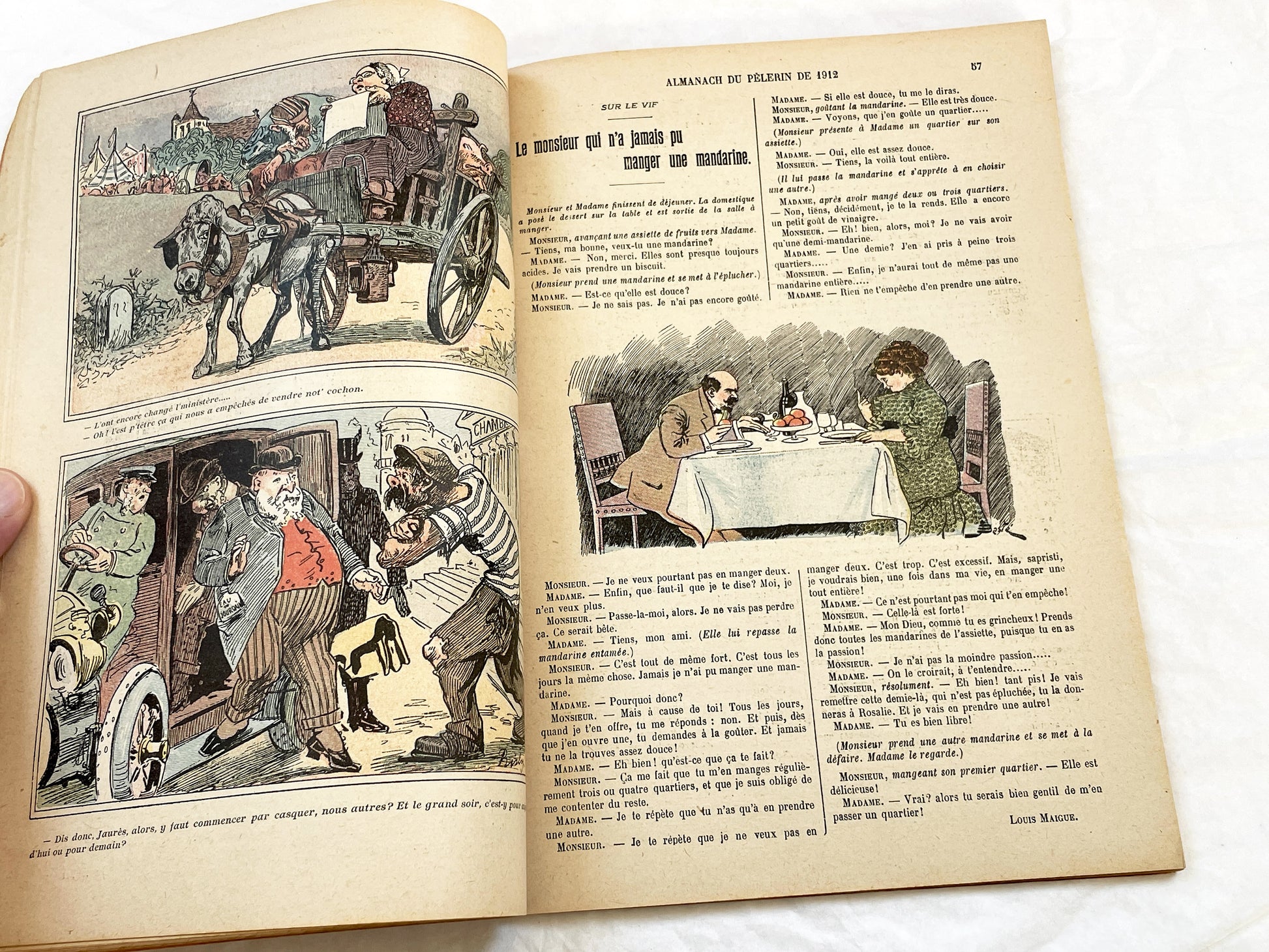 1910s - Vintage Catholic French Almanac 1912 - Beautifully Illustrated Religious Annual Book - Antique Christian Morality Tales