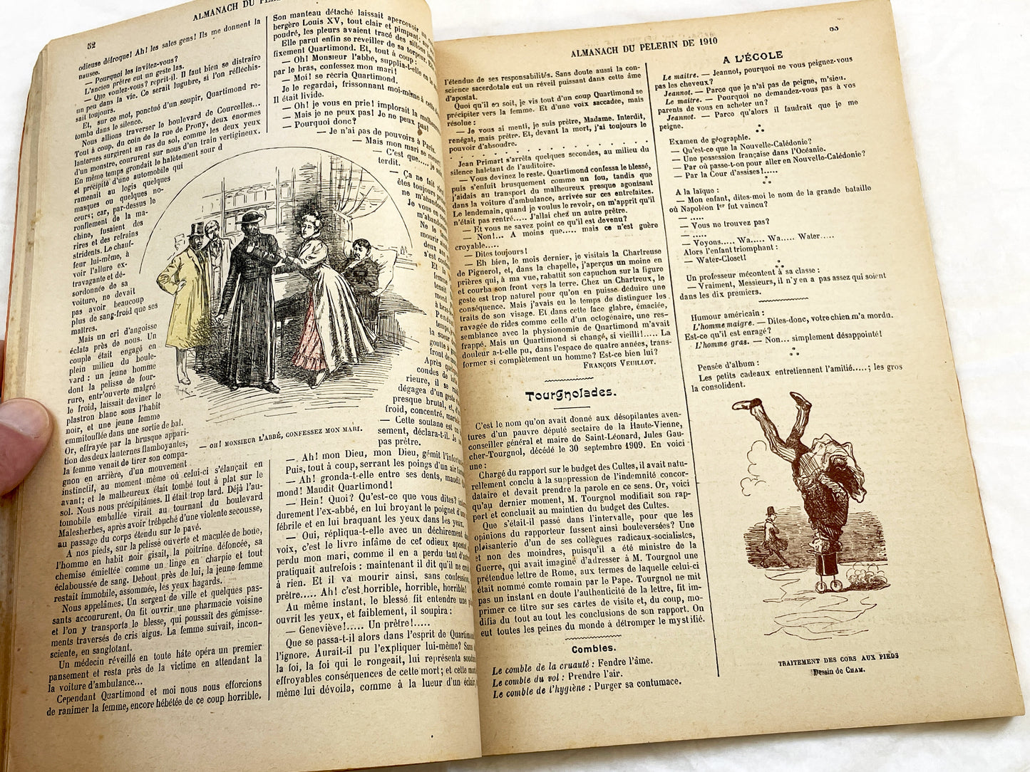 1910s - French Catholic Almanac - Illustrated Le Pèlerin Journal - Maison De La Bonne Presse - Religious Stories - Antique Art Print