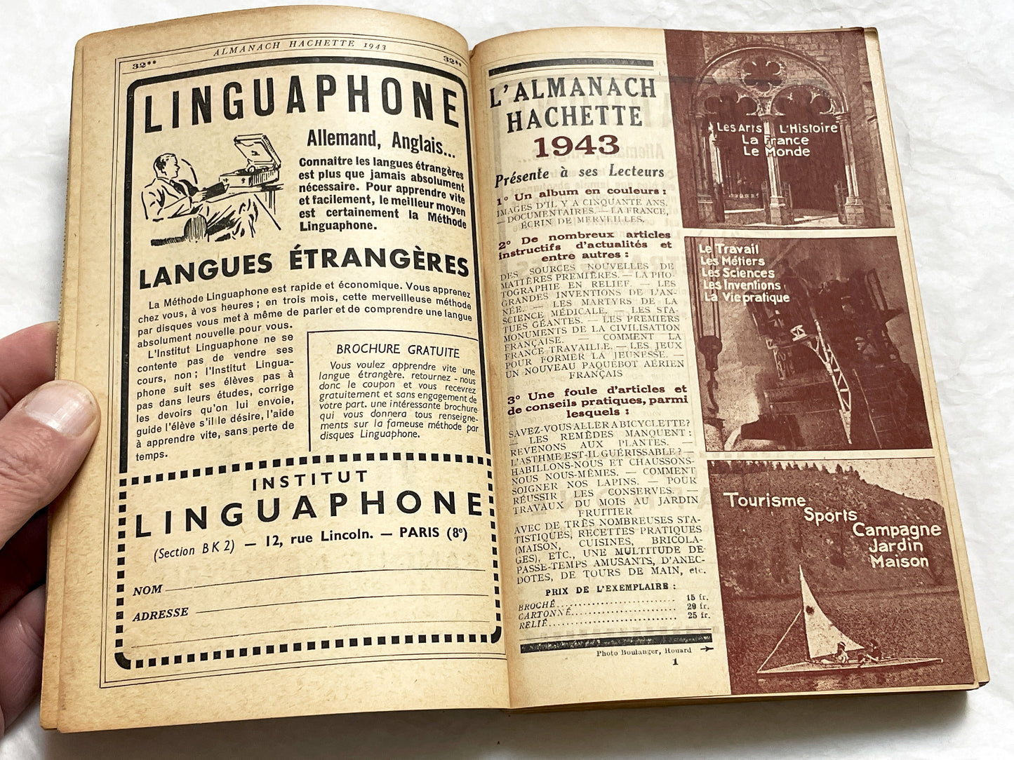 1940s – 300 Pages Almanach Hachette – Vintage French almanac – Wartime edition of the “Practical Life Encyclopedia”