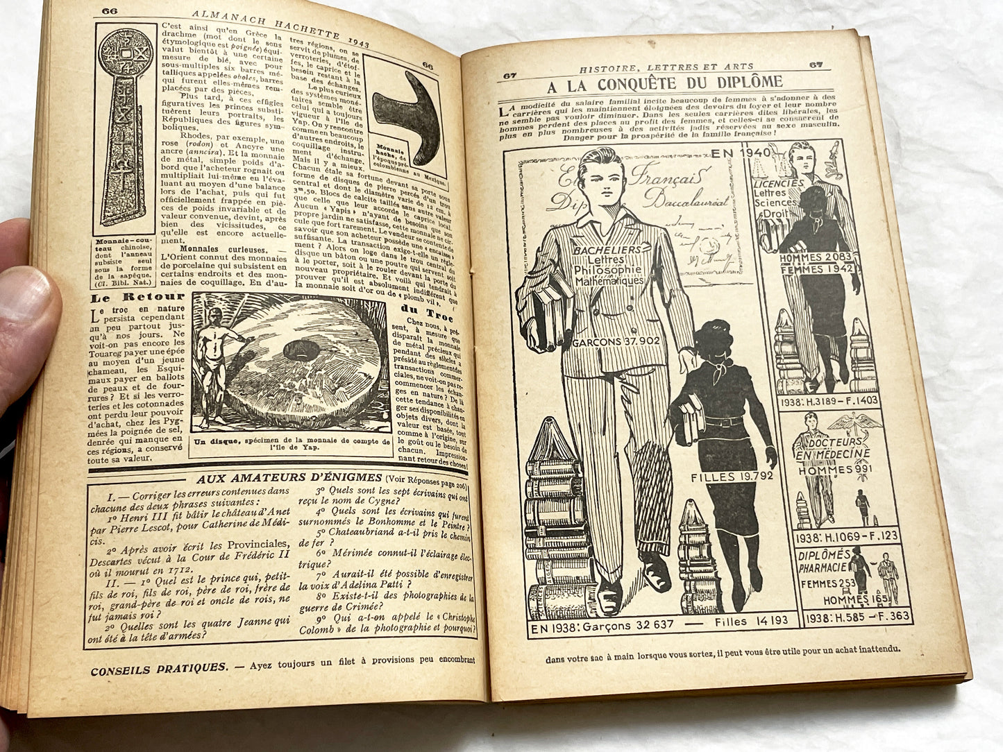 1940s – 300 Pages Almanach Hachette – Vintage French almanac – Wartime edition of the “Practical Life Encyclopedia”