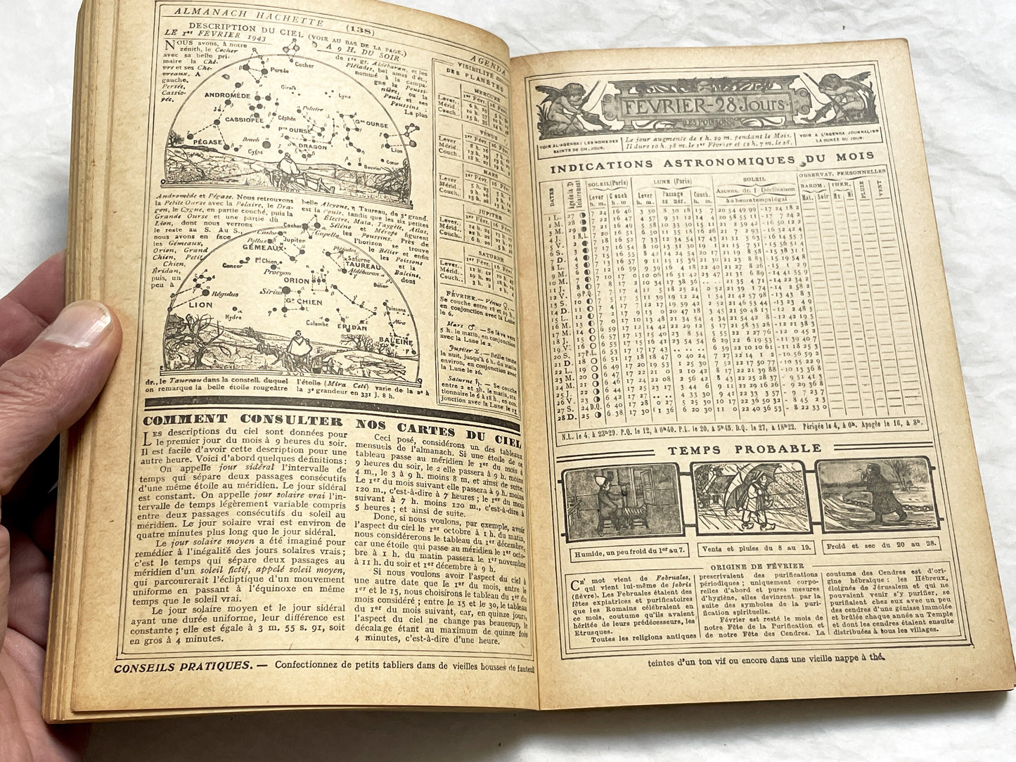 1940s – 300 Pages Almanach Hachette – Vintage French almanac – Wartime edition of the “Practical Life Encyclopedia”