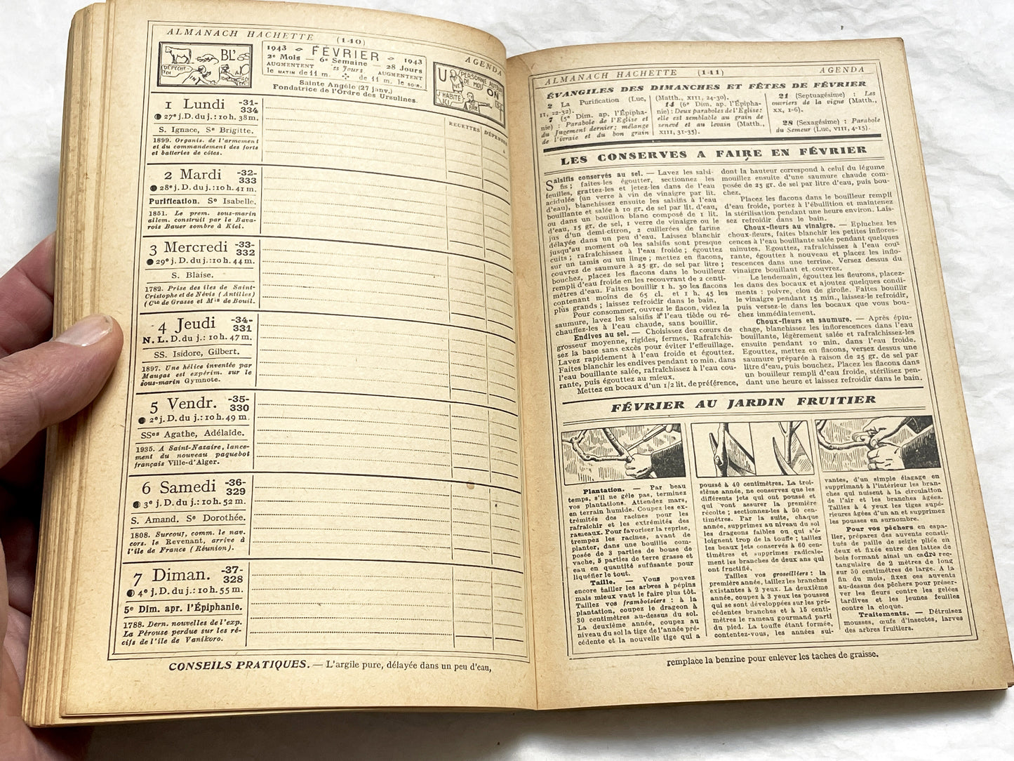 1940s – 300 Pages Almanach Hachette – Vintage French almanac – Wartime edition of the “Practical Life Encyclopedia”
