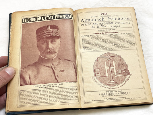 1940s – 300 Pages Almanach Hachette – Vintage French almanac – Wartime edition of the “Practical Life Encyclopedia”