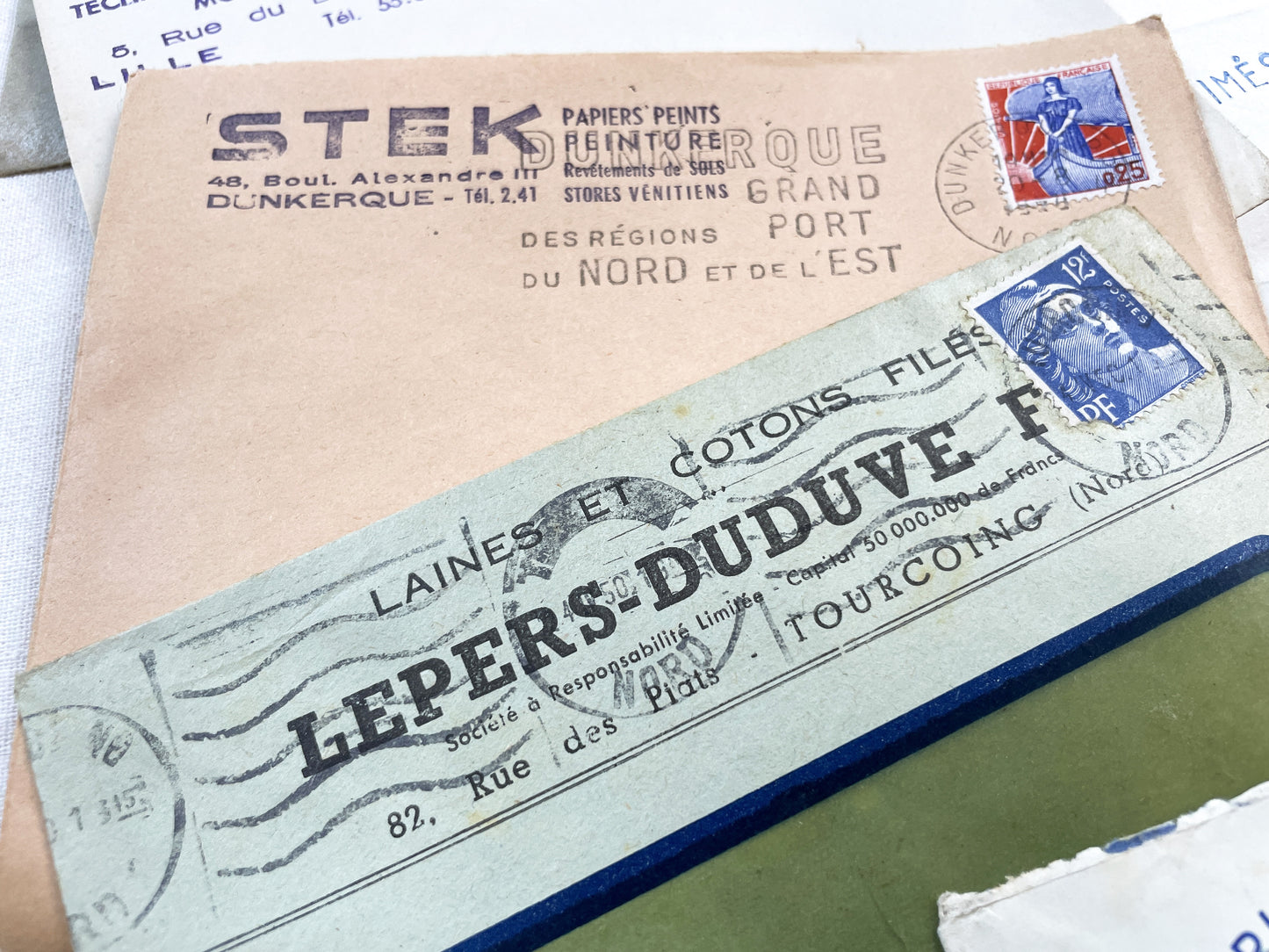 1950s - Lot of 20 Vintage French Business Envelopes – 1950s/1960s Ephemera for Junk Journals, Collage & Paper Crafts