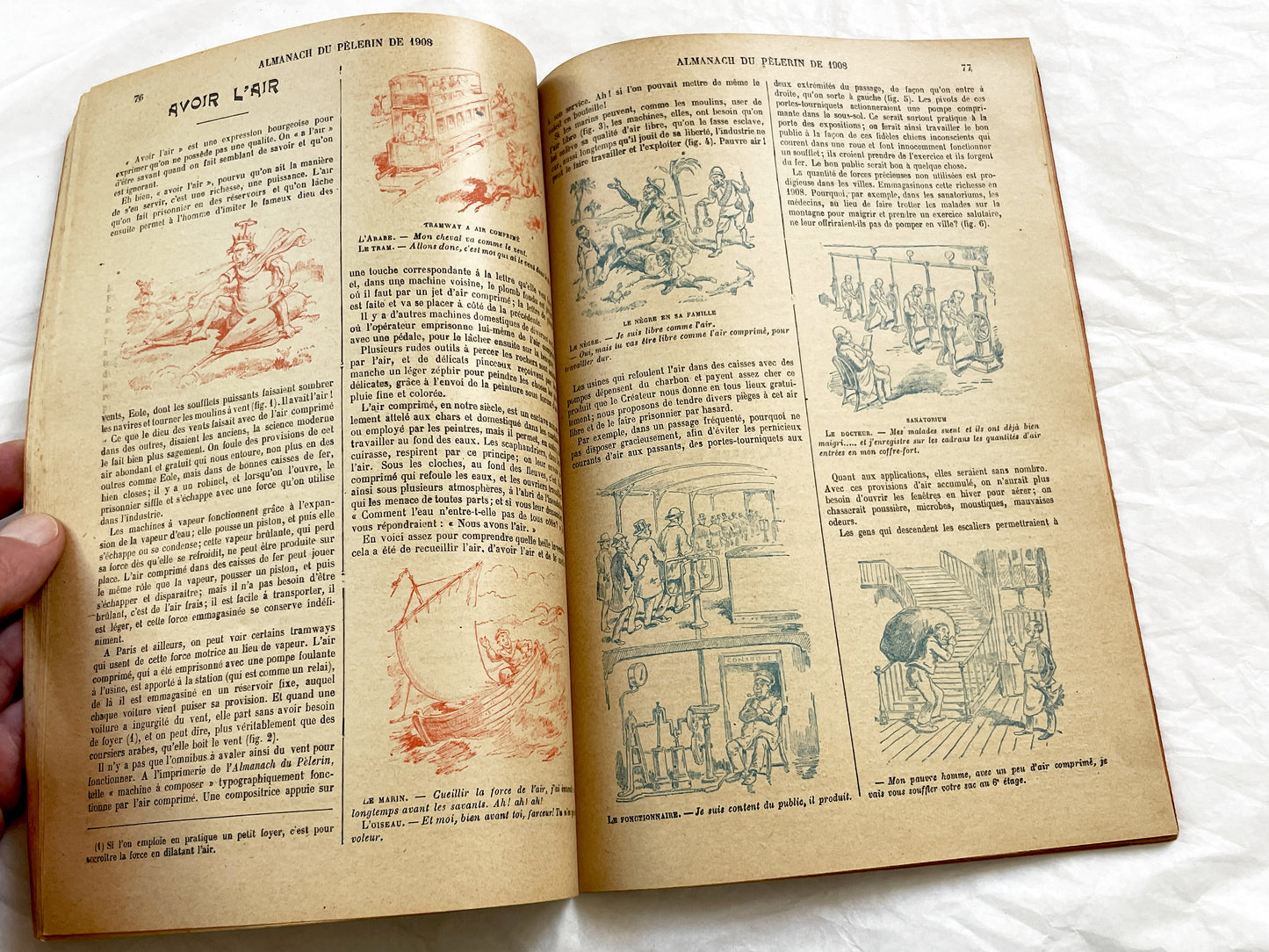 1900s - Antique 1908 French Almanac Du Pelerin - Illustrated Catholic Annual Publication - Historical Engravings & Calendar