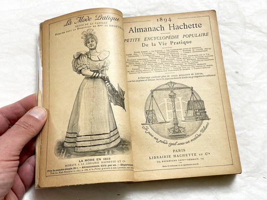 1894 – 400 Pages - Almanach Hachette 1894 – First Edition – Vintage French illustrated almanac – Practical life & advertising encyclopedia