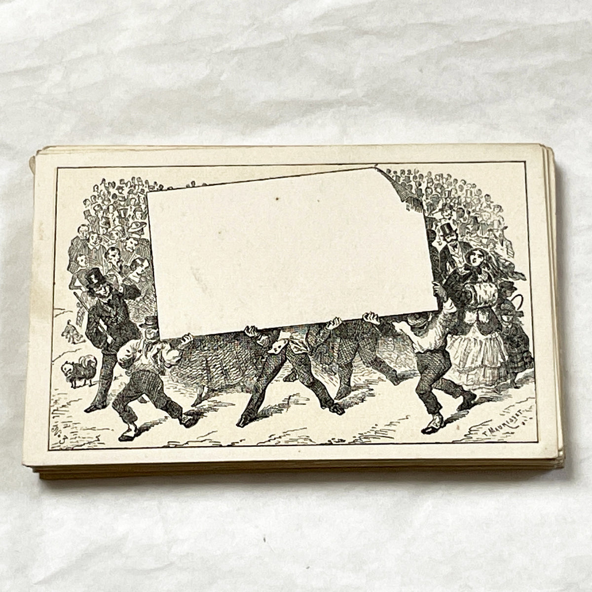 Late 19th - Vintage Fancy Card - Humorous Advertising Blank Card - Customizable Printer - Store Message - Ephemera Collectible