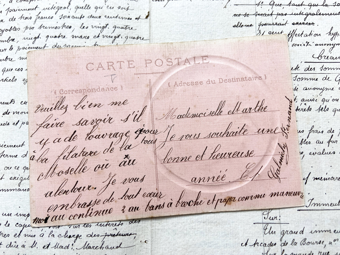 1900s - Antique French Romantic Photo Postcard - Don du Cœur - Couple - Edwardian Era Lovers Memento