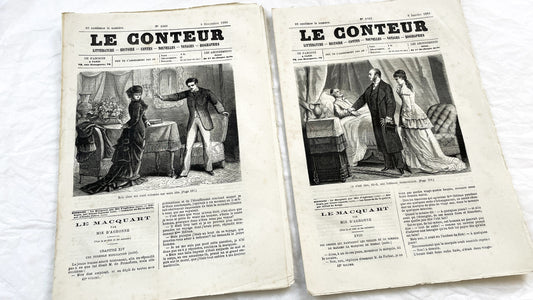 Late 19th - French Literary Periodicals - Vintage Magazine Issues from 1880-1881 - Illustrated Publications of Literature and Biographies