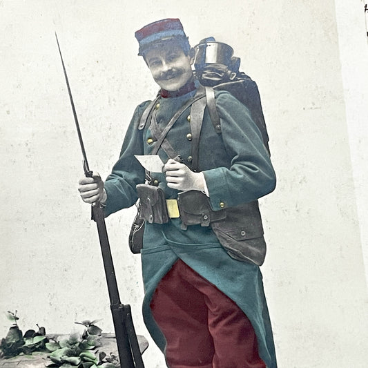 1910s - French Infantry Soldier Postcard - 76th Regiment Military Souvenir - Vintage Pre-WWI Ephemera - Historical Collectible Card