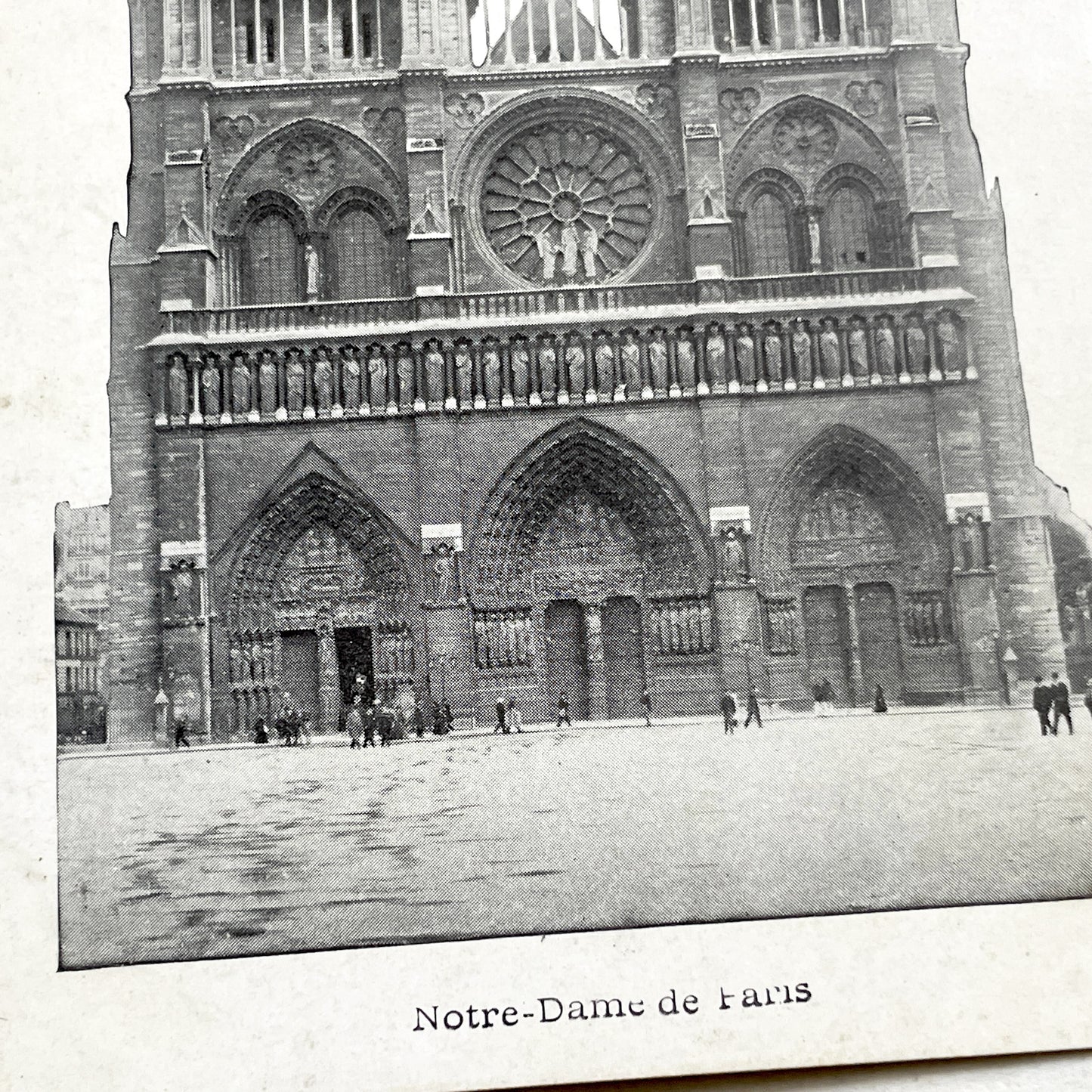 1900s - Antique Notre Dame Paris Postcard - Vintage French Handwritten Document - Historic Parisian Cathedral Ephemera