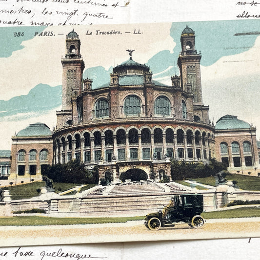 1910s - Vintage Paris Trocadéro Postcard - French Architecture Landmark - Palais de Chaillot Precursor - Early 20th Century Souvenir