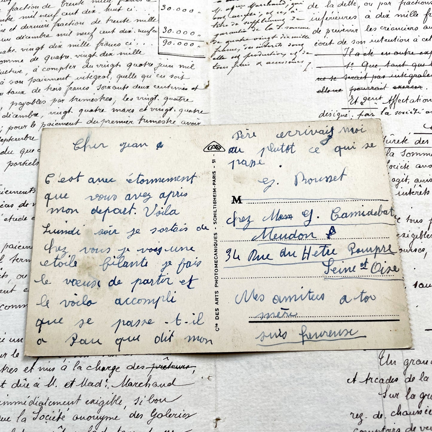 1920s - Vintage Paris Opéra Garnier Postcard - Bustling Edwardian Street Scene - Historic French Architecture - Antique Ephemera Collectible