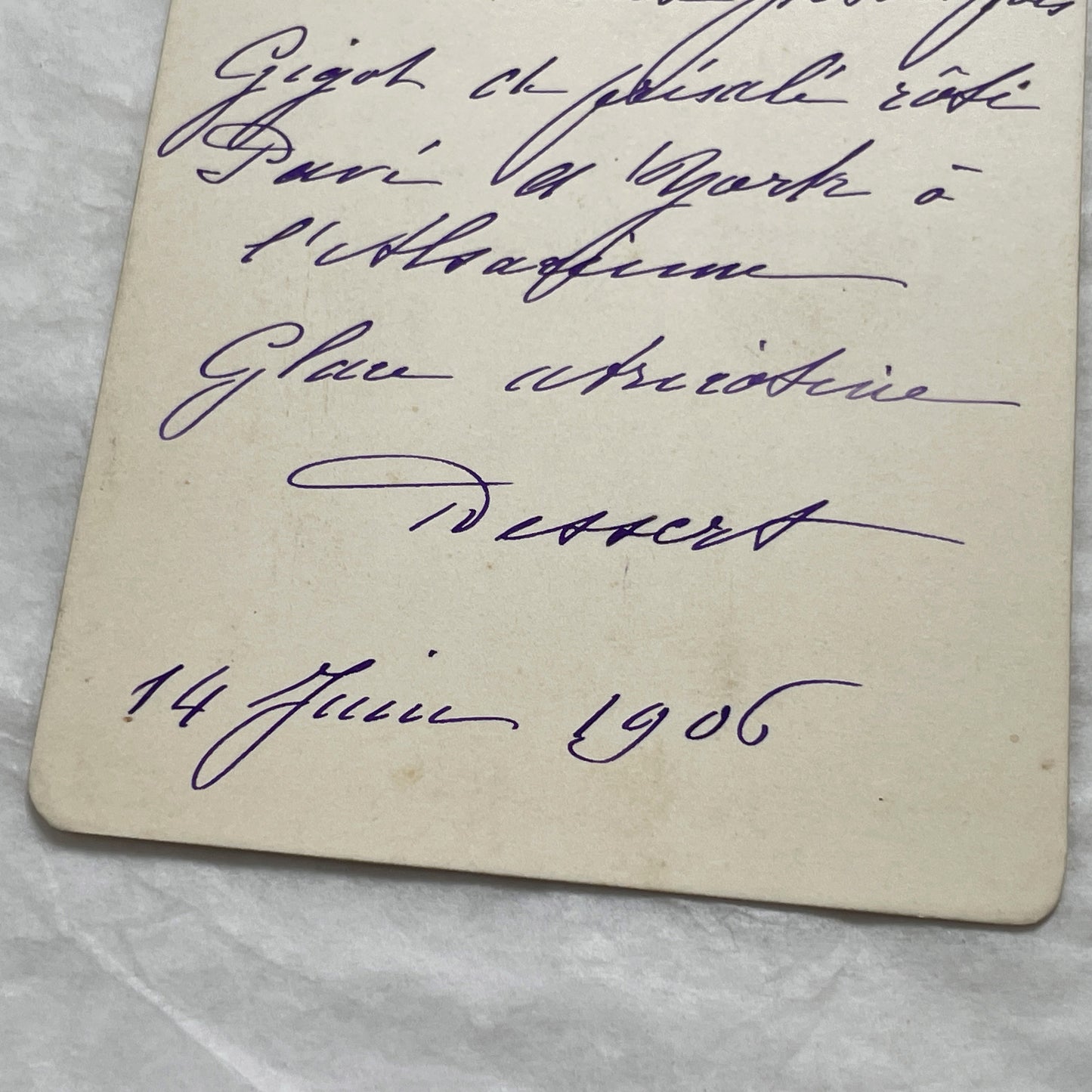 1900s - Vintage French Menu from 1906 - Handwritten Dinner Card Featuring Classic Cuisine - Historic Gastronomy Ephemera