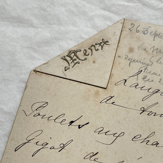 1900s - Vintage French Handwritten Menu Card - Historical Dining - Elegant Meal Plan from 1906 - Classic French Cuisine Revealed