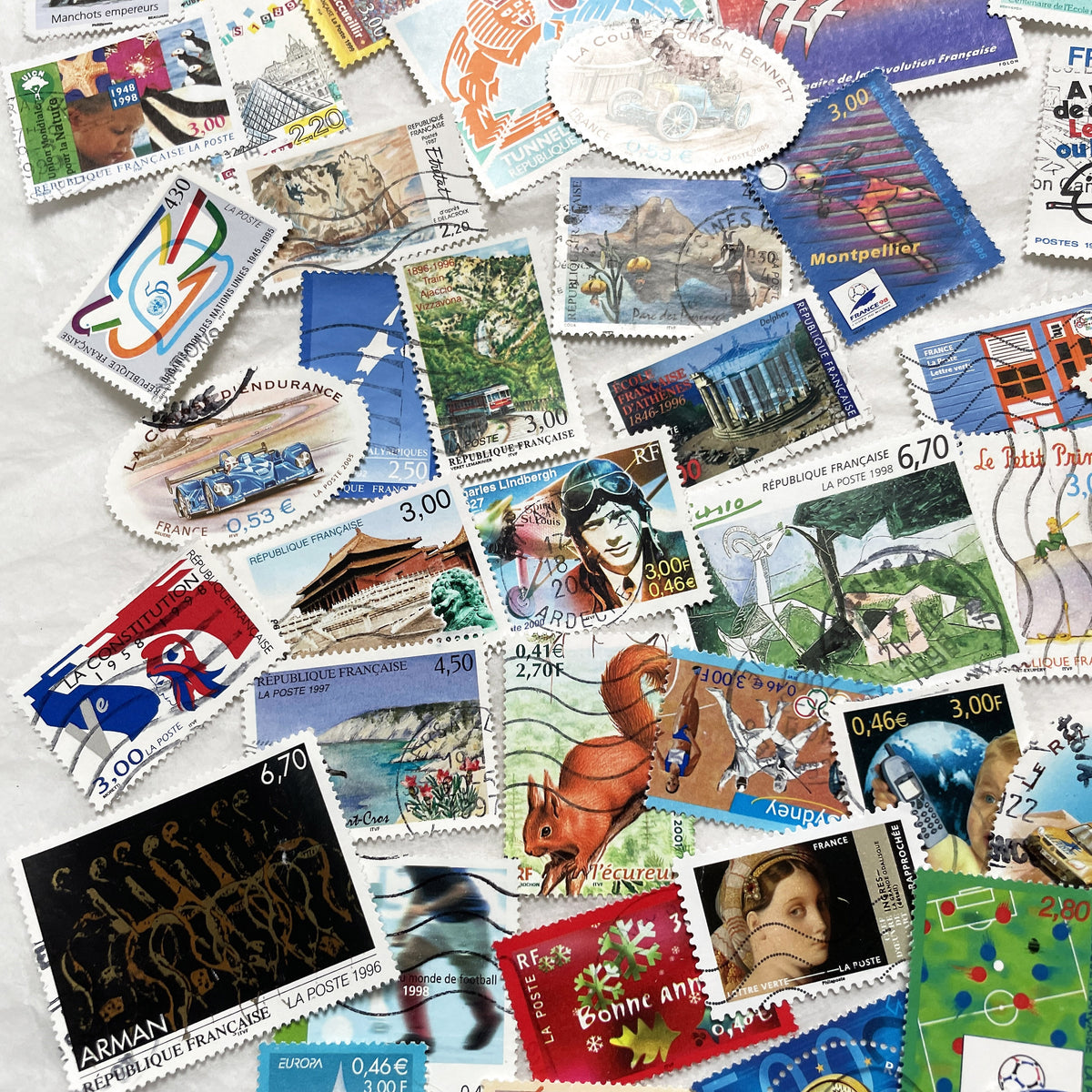 1990s - 100 French Stamps - Diverse Themes - Philately France - Art - Culture - Nature - Sports - Landmarks - Historical Figures