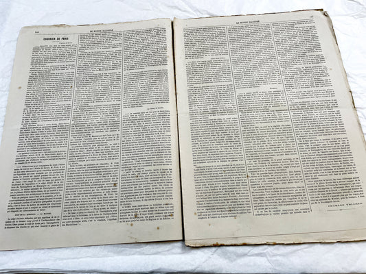 1860s - Stunning newspaper "Le monde illustré" with beautiful engravings - French weekly journal from 1867 - 16 pages