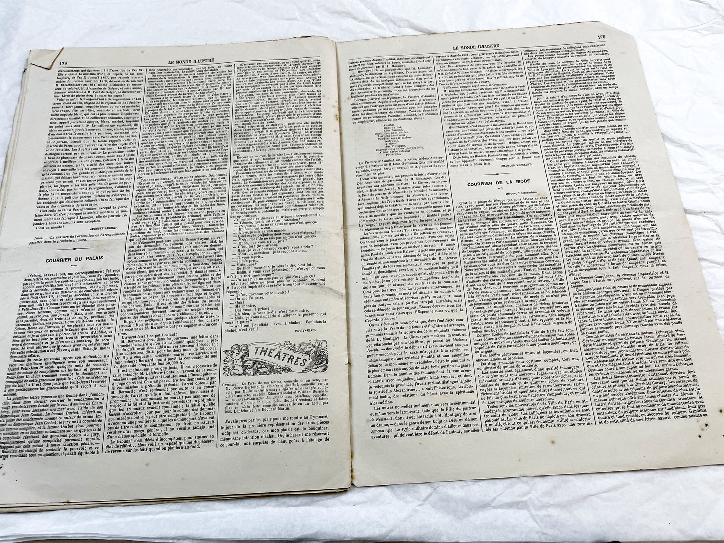 1860s - Stunning newspaper "Le monde illustré" with beautiful engravings - French newspaper from 1867 - 16 pages
