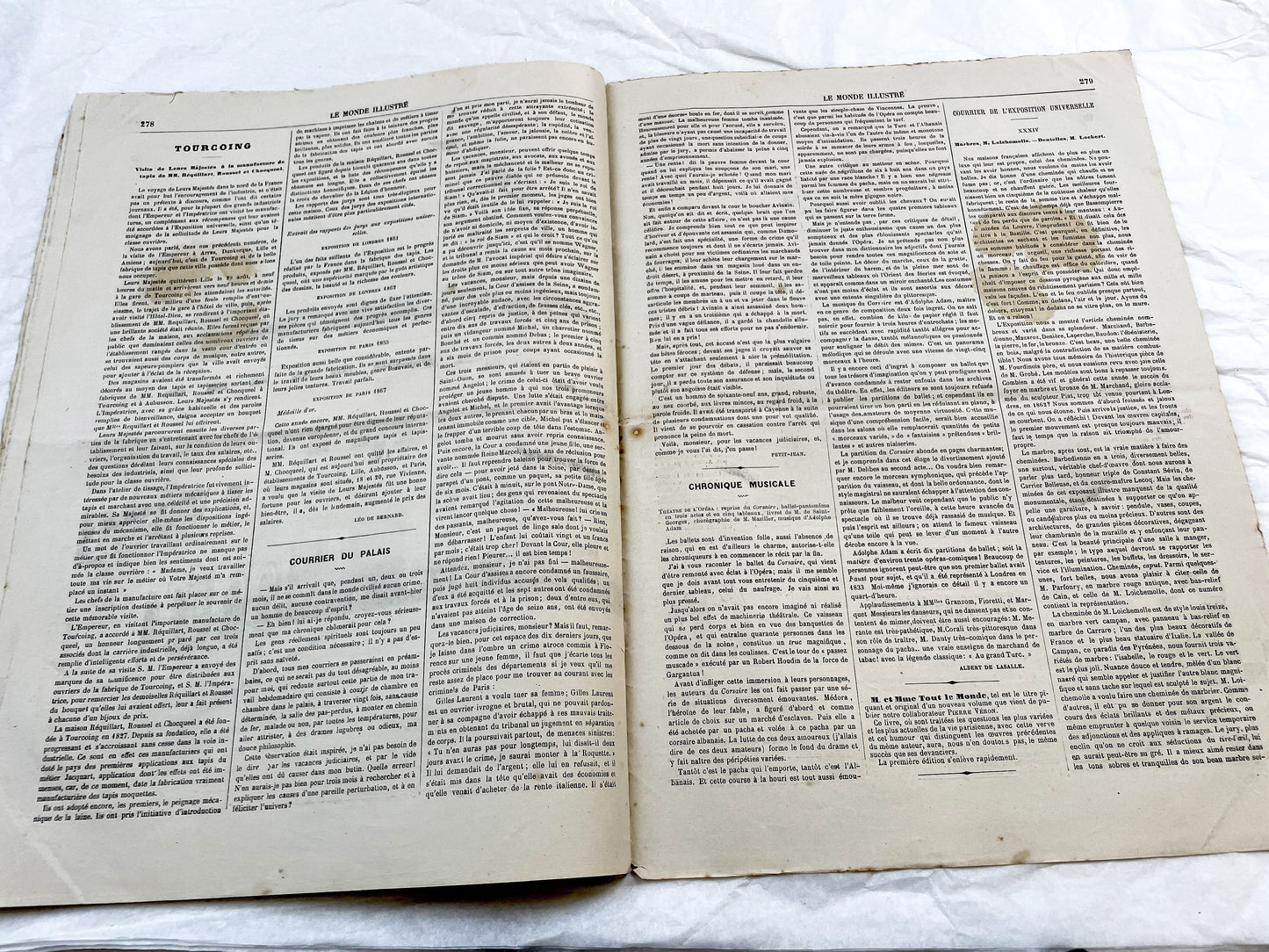 1860s - Stunning newspaper "Le monde illustré" with beautiful engravings - French newspaper from 1867 - 16 pages