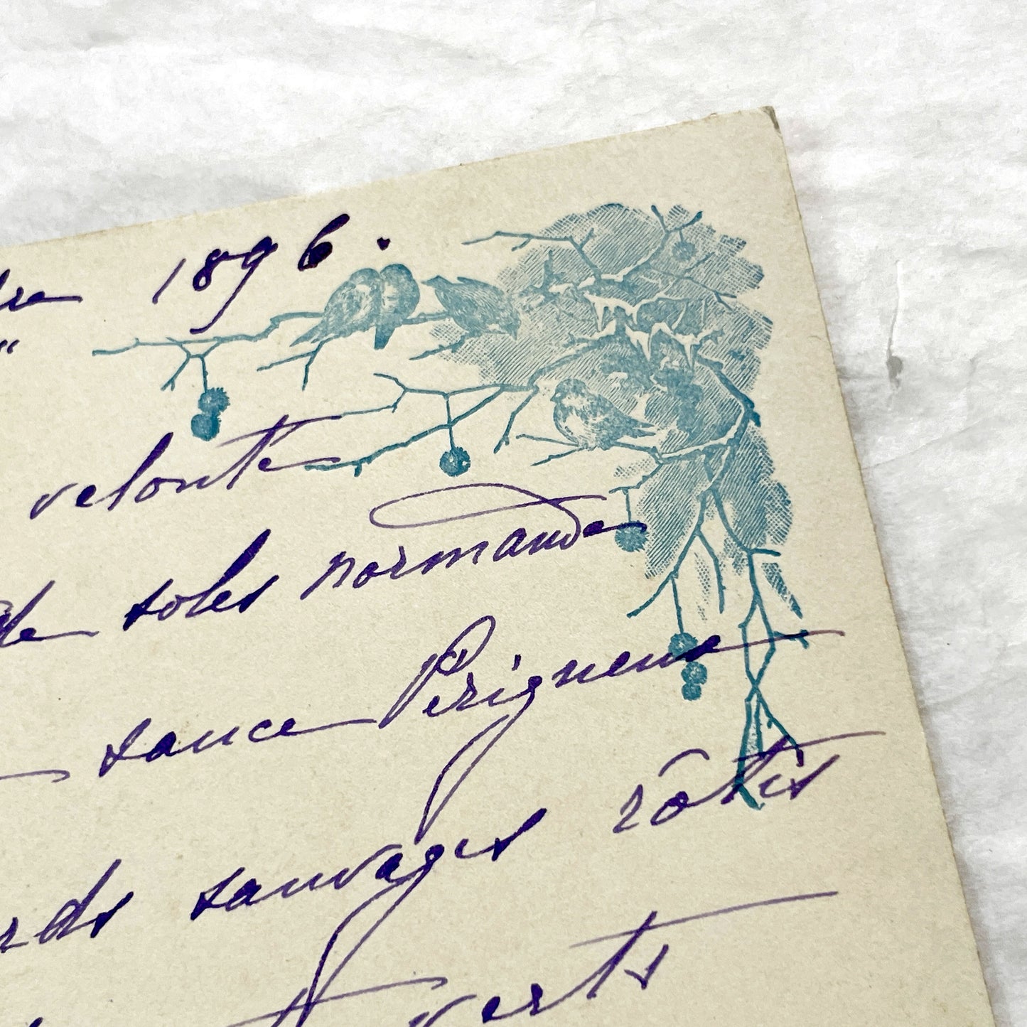 Late 19th - Vintage French Menu Card - Handwritten Dinner - Elegant Cuisine of 1896 - Historical Gastronomy Document
