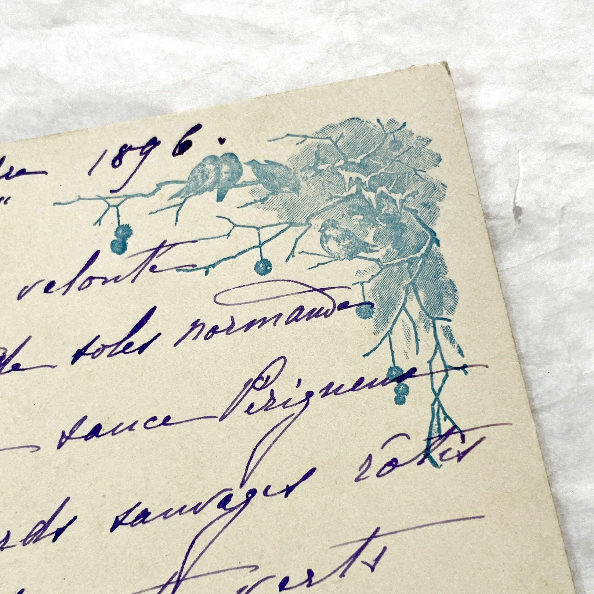 Late 19th - Vintage French Menu Card - Handwritten Dinner - Elegant Cuisine of 1896 - Historical Gastronomy Document