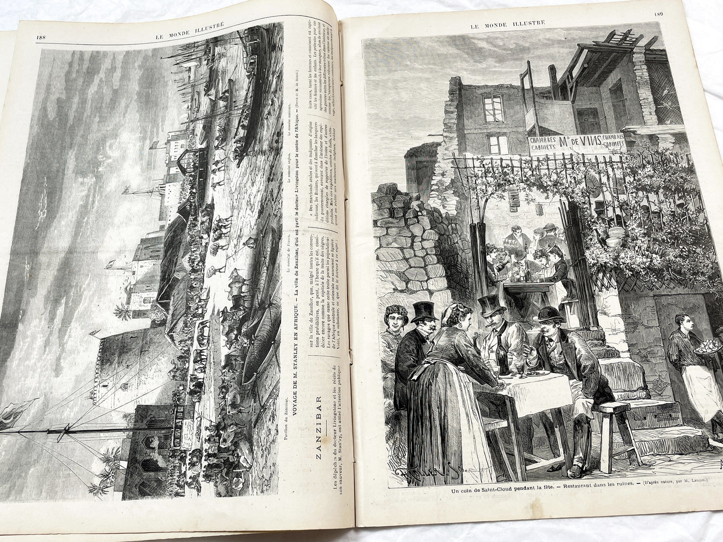 1870s - Stunning newspaper "Le monde illustré" with beautiful engravings - French newspaper from 1872 - 16 pages