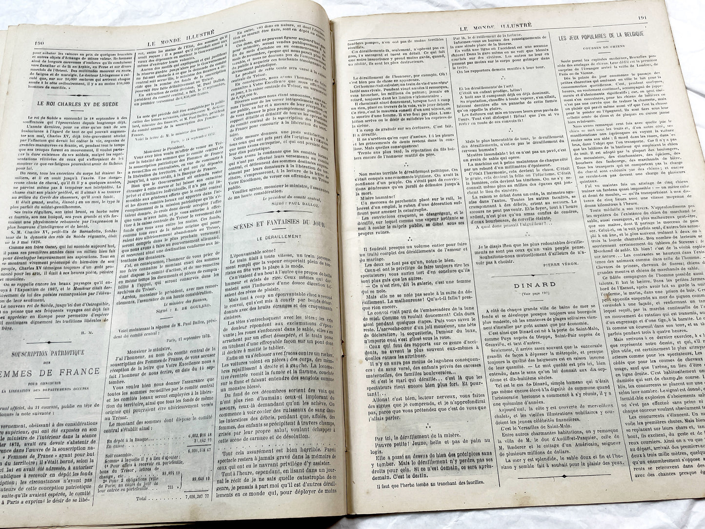 1870s - Stunning newspaper "Le monde illustré" with beautiful engravings - French newspaper from 1872 - 16 pages