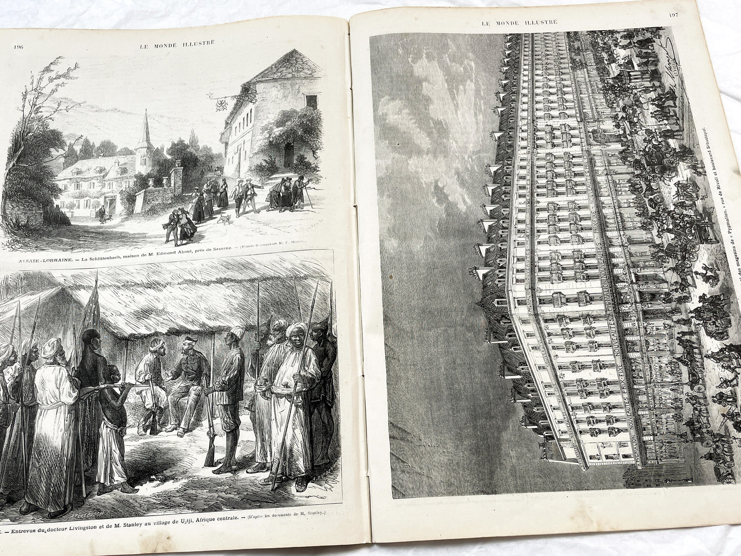 1870s - Stunning newspaper "Le monde illustré" with beautiful engravings - French newspaper from 1872 - 16 pages