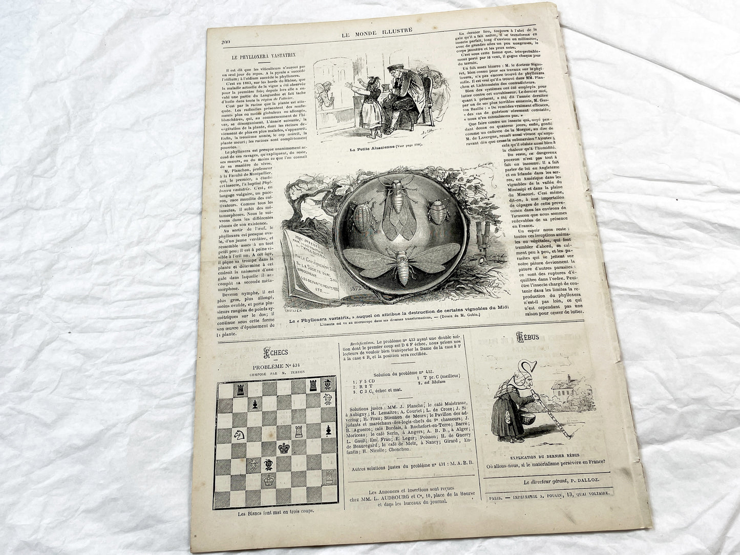 1870s - Stunning newspaper "Le monde illustré" with beautiful engravings - French newspaper from 1872 - 16 pages