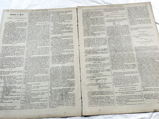 1870s - Stunning newspaper "Le monde illustré" with beautiful engravings - French newspaper from 1872 - 16 pages
