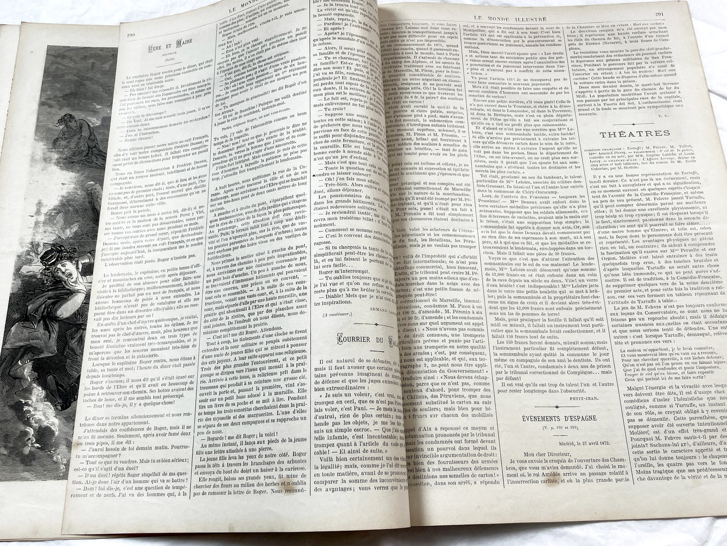 1870s - Stunning newspaper "Le monde illustré" with beautiful engravings - French newspaper from 1872 - 16 pages