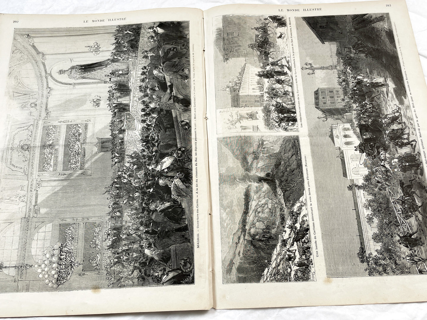 1870s - Stunning newspaper "Le monde illustré" with beautiful engravings - French newspaper from 1872 - 16 pages