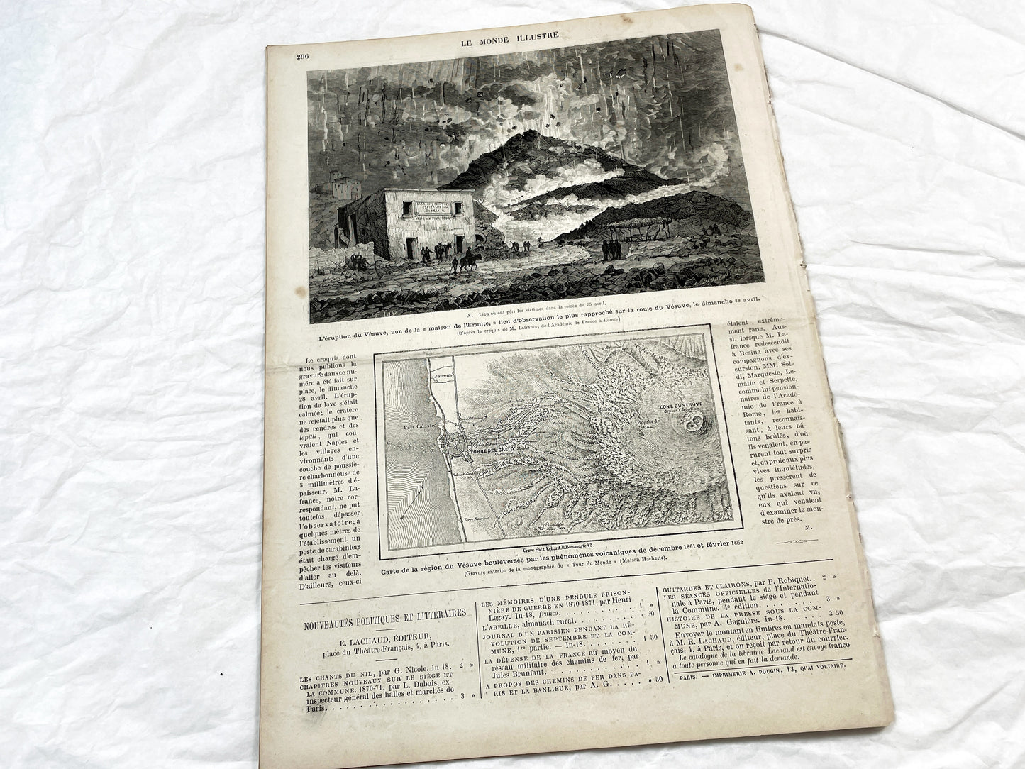 1870s - Stunning newspaper "Le monde illustré" with beautiful engravings - French newspaper from 1872 - 16 pages