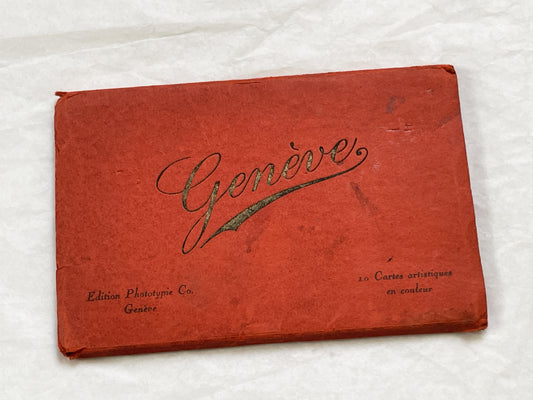 1920s - Vintage Postcard Booklet - 10 Postcards - Geneva Switzerland - Scenic Views of Lake Geneva & Mont Blanc - Historic Phototypie
