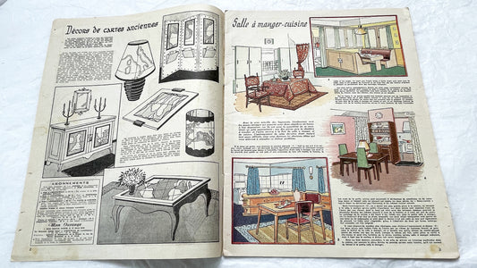 1950s - Vintage French Craft Magazine - Mon Ouvrage - Knitting Patterns - Home Decor - Fashion Designs - Embroidery Guides