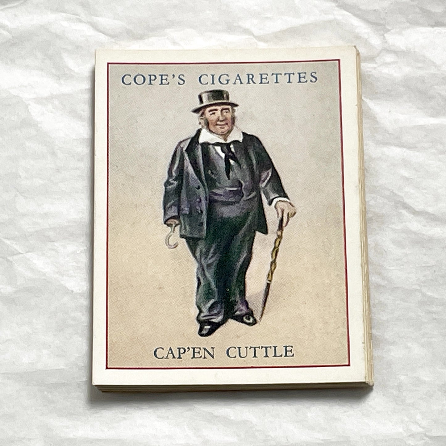 1930s - Vintage Cope's Cigarettes Card - Dickens Character Cap'en Cuttle - Collectible Tobacco Memorabilia - Illustrated Fictional Character