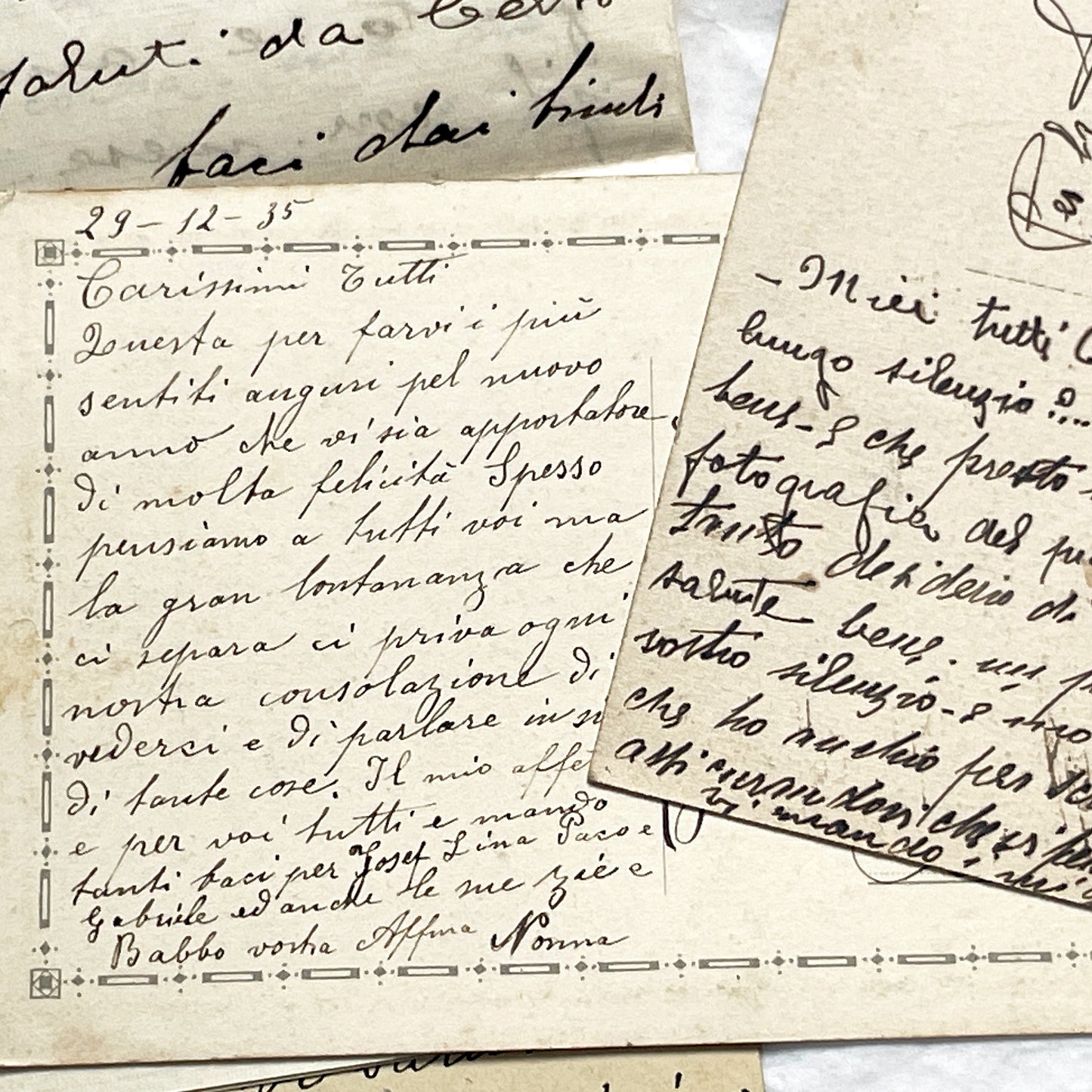 1930s - Vintage Italian Postcards Handwritten Letters - Historic European Correspondence Philately Collector Lot - From Italy to France