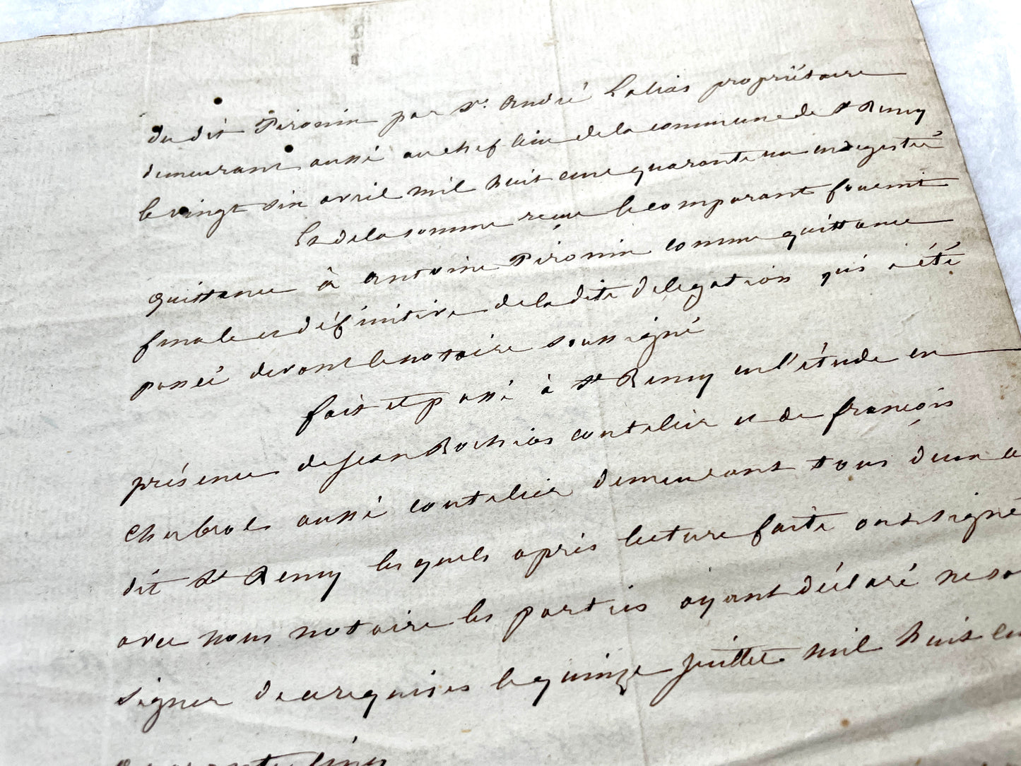 Mid 19th Century French notarial act with clear handwriting and 'Timbre Imperial' official tax stamp.