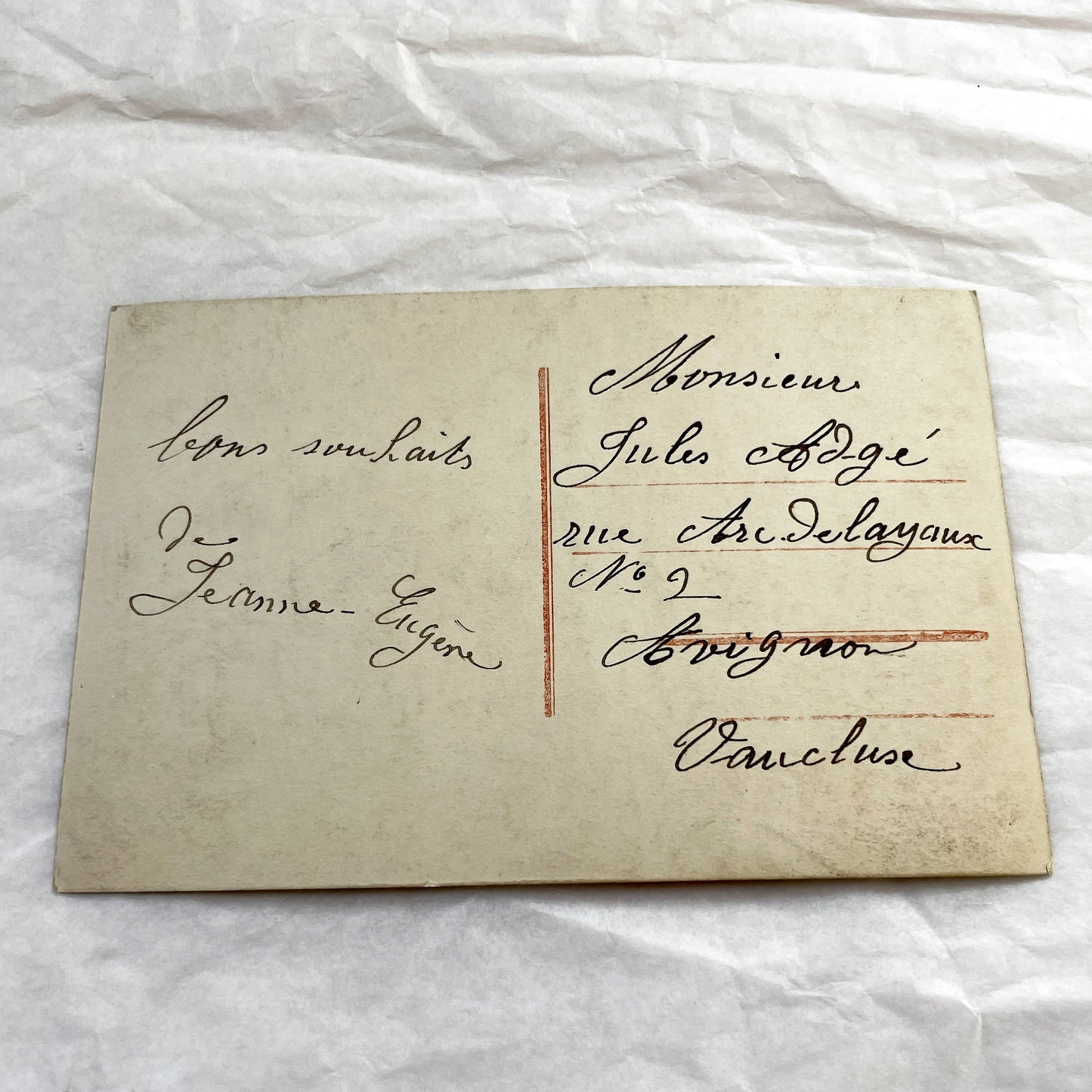 1910s - Vintage French Postcard - Elegant Edwardian Woman Portrait - Plush Fur Stole - Bonne Année New Year Greeting - Hand Tinted Sepia.