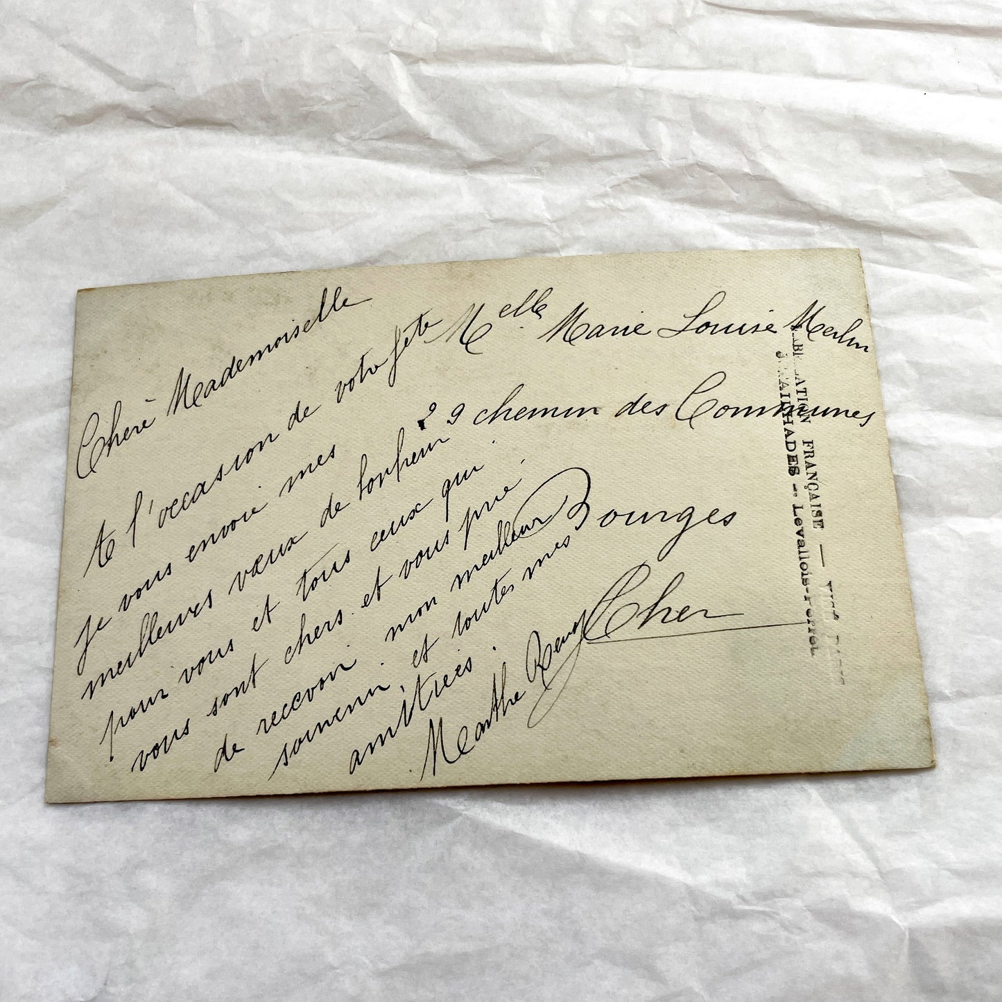 1910s - Beautiful Young Woman Portrait Postcard - Vintage French Hand-Tinted - Floral Bouquet - Belle Epoque Art - Paris Postmark