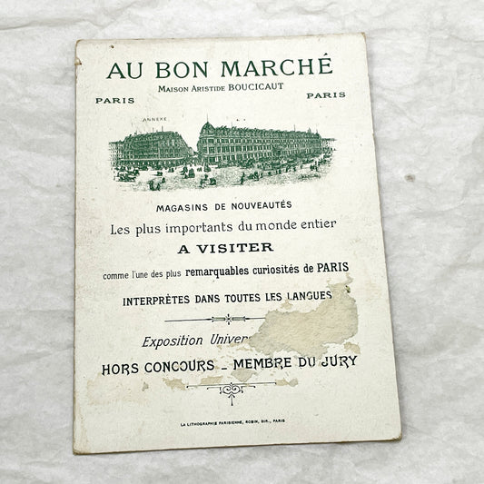 1900s - Au Bon Marché Chromo Card - French Advertising Ephemera - Les Souhaits Ridicules - Vintage Paris Department Store Art Print
