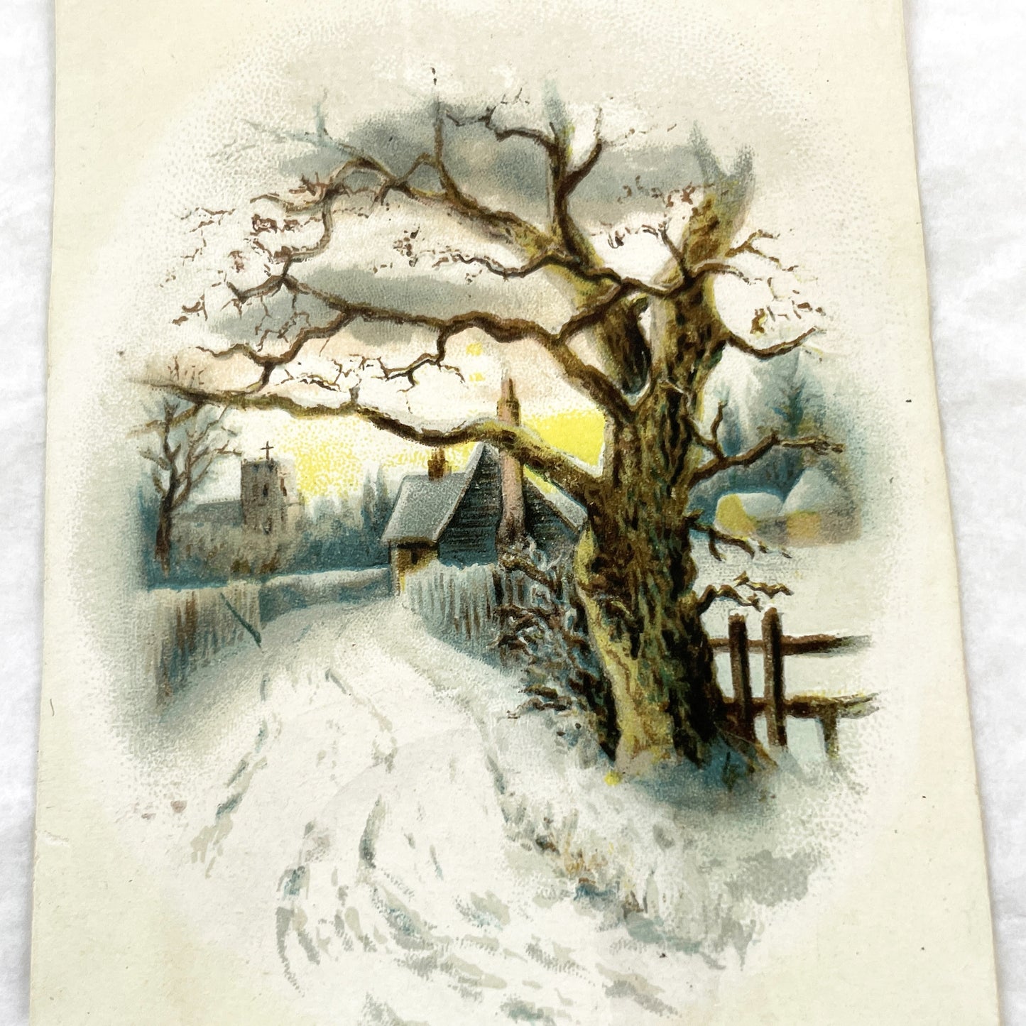 Late 19th Century - Two French Chocolat-Louit Advertising Cards - Winter Scenes Collectible Chromos - Vintage Confectionery Ephemera