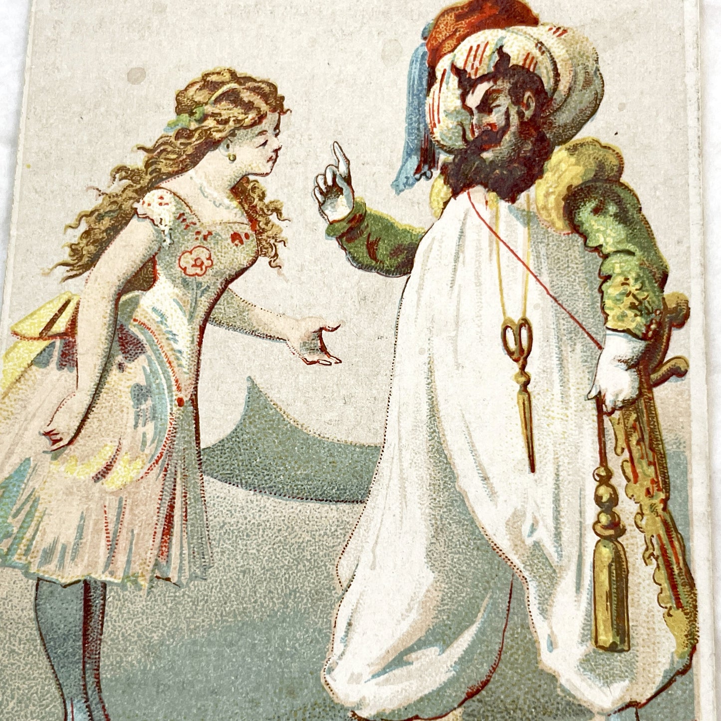 Late 19th - Vintage French Theater Chromo Card - Châtelet Spectacle Ad - Les Sept Chateaux Du Diable - Parisian Playbill Art Collectible